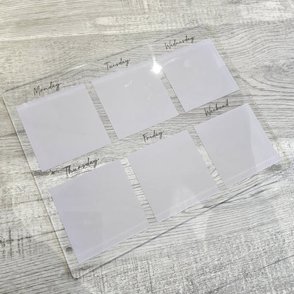 Desk weekly Planner, acrylic Planner, Dry Erase Board, Dry Erase Calendar, Custom planner, Acrylic Planner, Desk Calendar, weekly planner