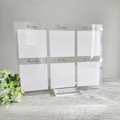 Desk weekly Planner, acrylic Planner, Dry Erase Board, Dry Erase Calendar, Custom planner, Acrylic Planner, Desk Calendar, weekly planner
