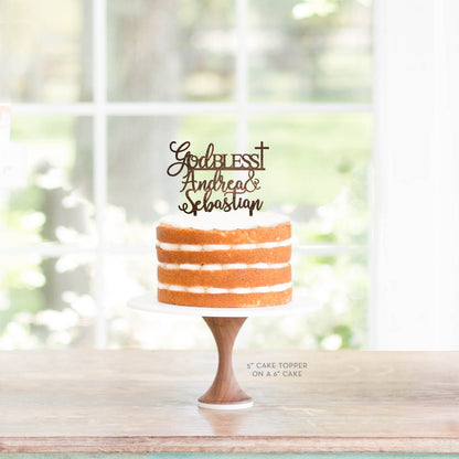 God Bless Cake Topper, Personalized God Bless Cake Topper, Baptism Cake Topper, Christening Cake Topper, Communion Cake Topper, God Bless