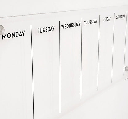 Magnetic Weekly Acrylic calendar, Planner, Dry Erase Calendar, Personalized Acrylic calendar, Fridge Calendar, Calendar with notes
