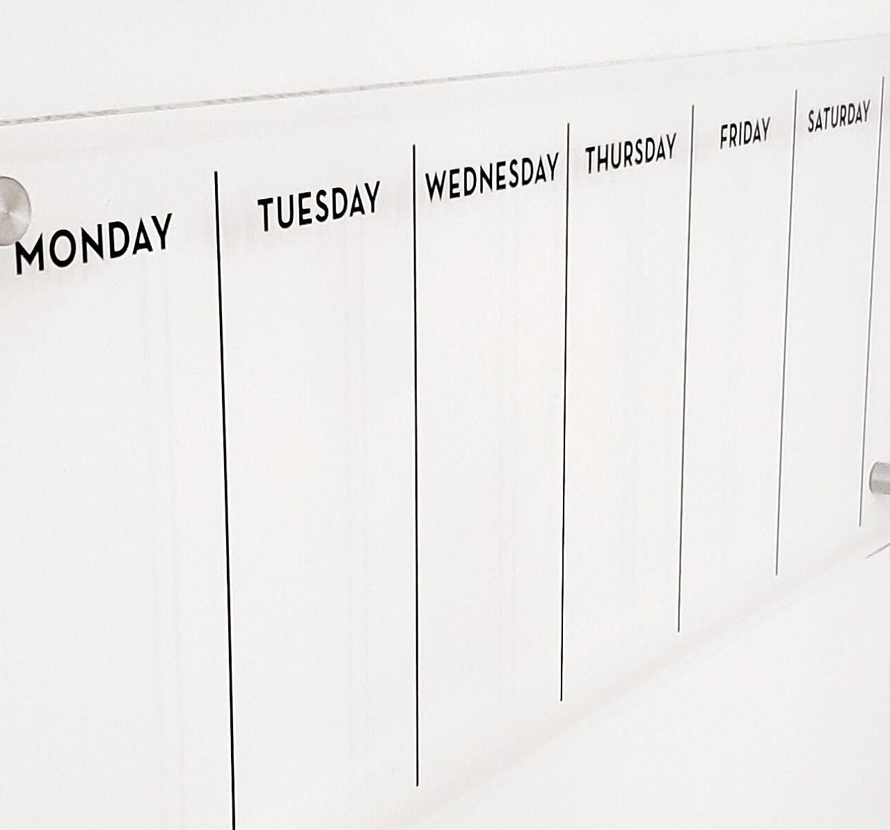 Magnetic Weekly Acrylic calendar, Planner, Dry Erase Calendar, Personalized Acrylic calendar, Fridge Calendar, Calendar with notes