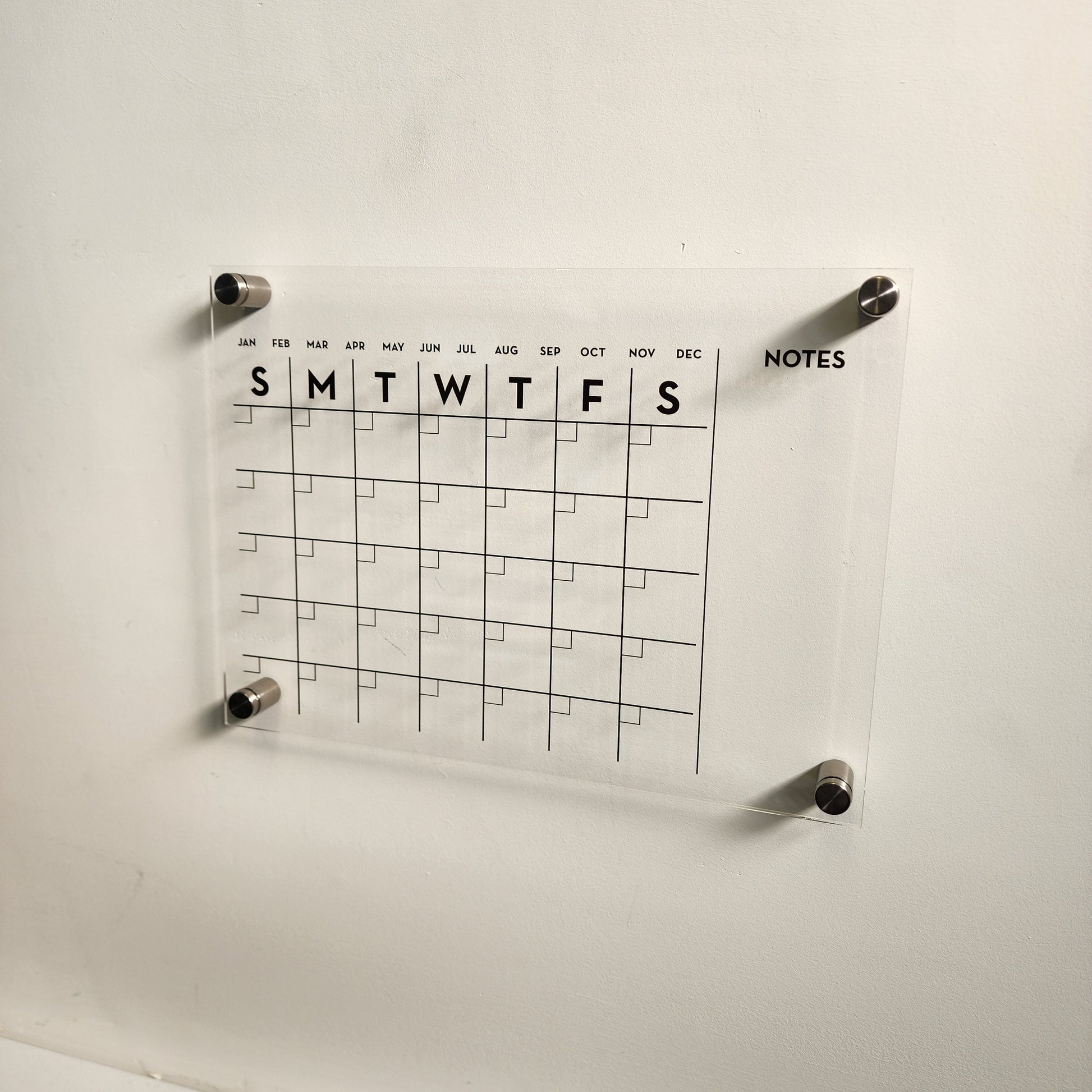 Monthly Acrylic calendar for wall, 2026 Planner, Dry Erase Calendar, Personalized Acrylic calendar, Housewarming gift, Calendar with notes