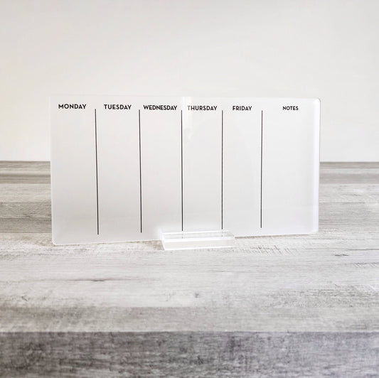 Desk Planner | Weekly Erase Board | dry erase board | Acrylic Planner | office decor | house gift | Acrylic Notes | Desktop Planner