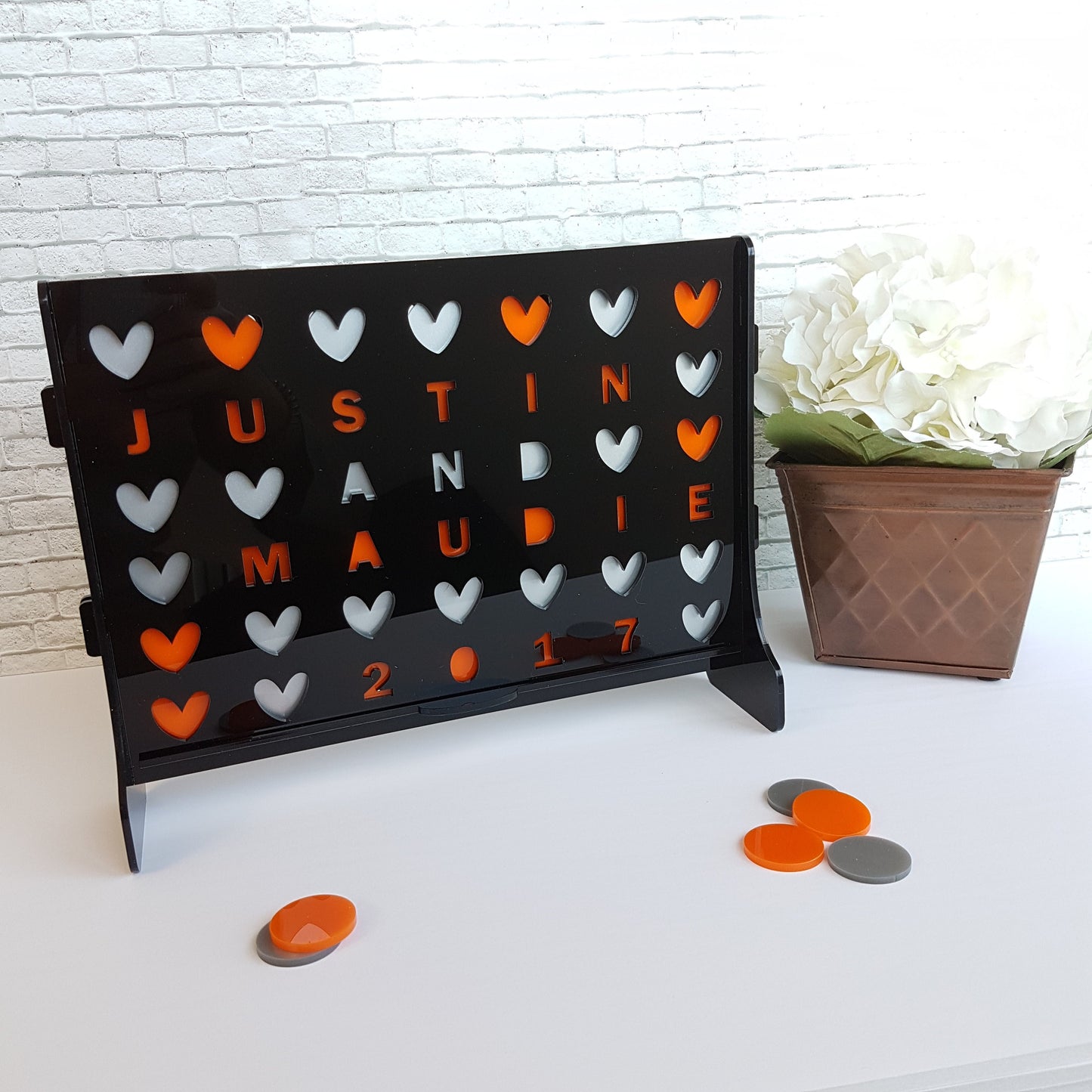 Personalized Four in a Row Game, Custom Board Game, Couple/Family Gift