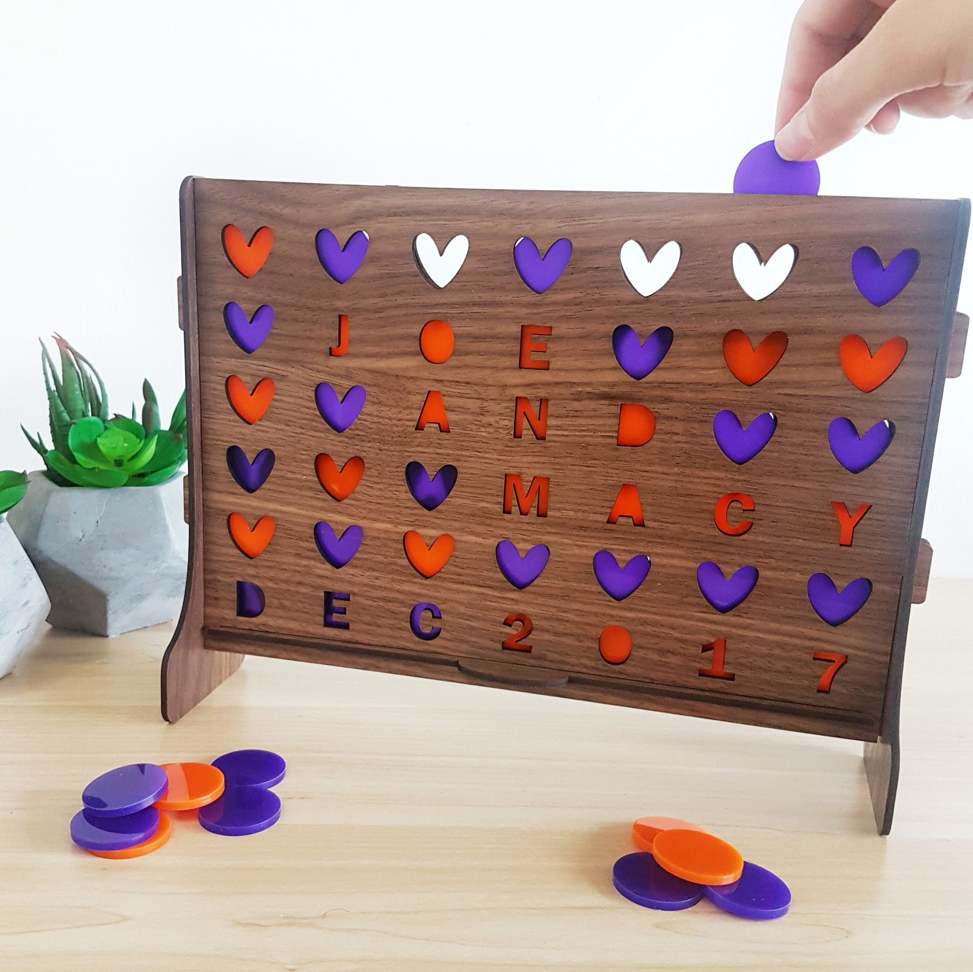 Personalized Four in a Row Game, Custom Board Game, Couple/Family Gift