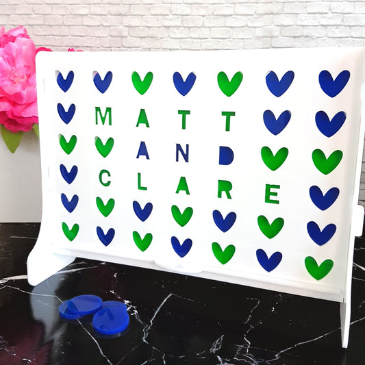 Personalized Four in a Row Game, Custom Board Game, Couple/Family Gift