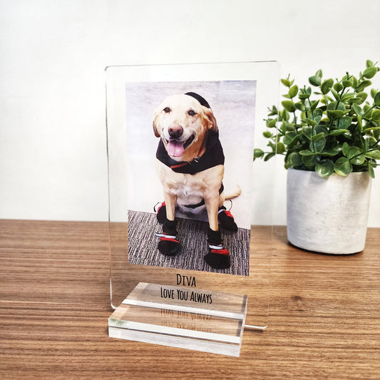 Personalized Pet Photo Acrylic Plaque – Custom Dog Memorial Gift