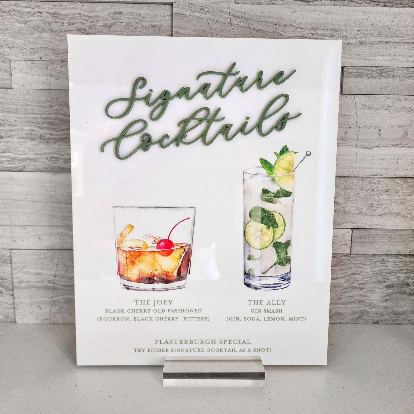 Custom Drink Sign - Bar Sign - Acrylic Sign - Wedding Sign - Drinks wedding menu - Acrylic plaque - Bar Sign Menu - Event Sign