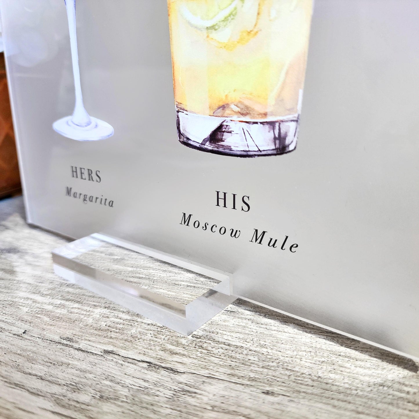 Custom Drink Sign - Bar Sign - Acrylic Sign - Wedding Sign - Drinks wedding menu - Acrylic plaque - Bar Sign Menu - Event Sign