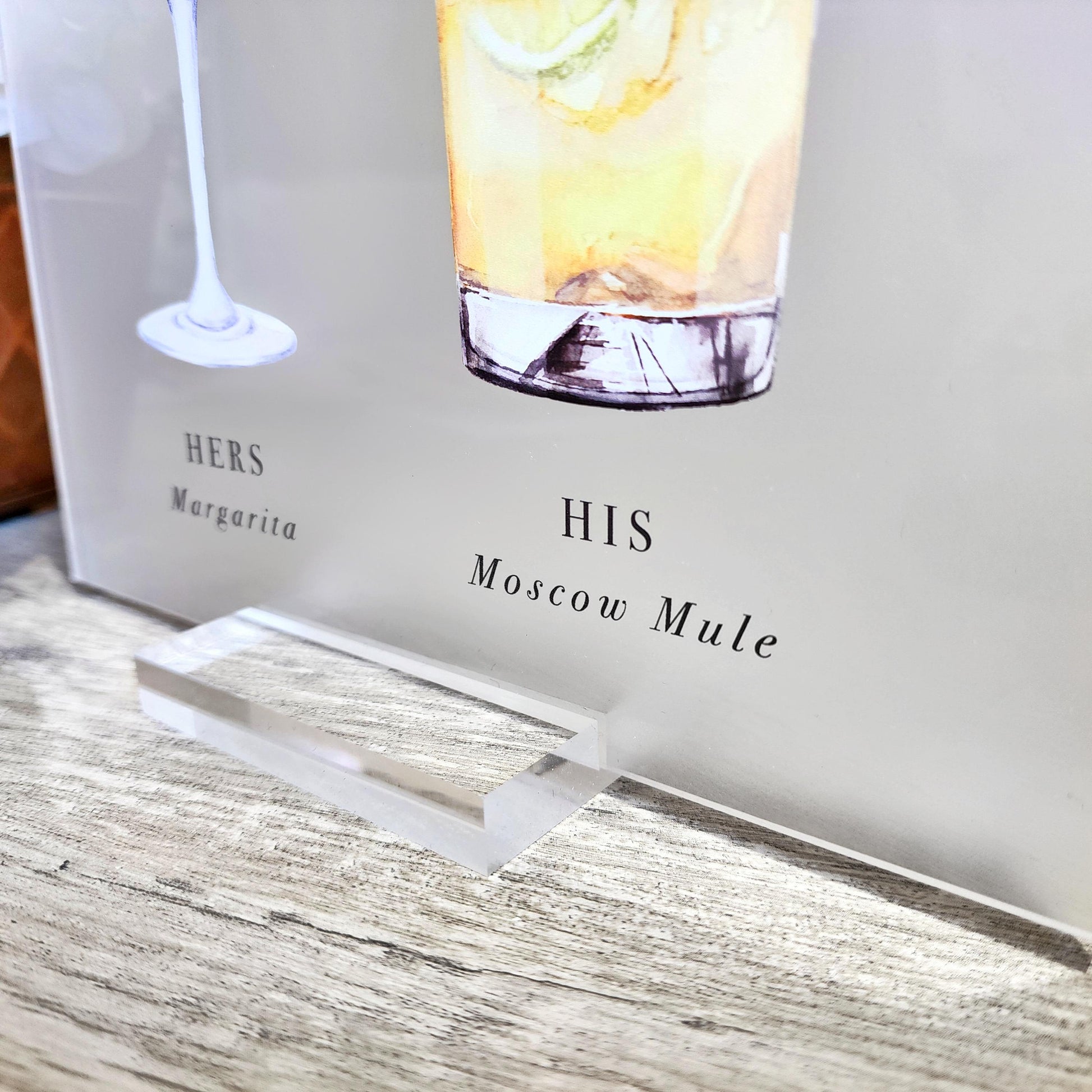 Custom Drink Sign - Bar Sign - Acrylic Sign - Wedding Sign - Drinks wedding menu - Acrylic plaque - Bar Sign Menu - Event Sign