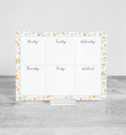 Desk weekly Planner, acrylic Planner, Dry Erase Board, Dry Erase Calendar, Custom planner, Acrylic Planner, Desk Calendar, weekly planner