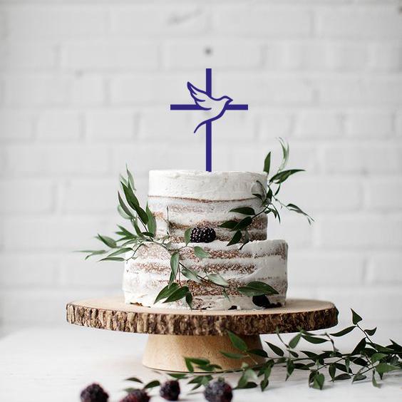 Cross Cake Topper, Baptism Cake Topper, First Communion Cake Topper, Religious Cake Topper, Christian Cake Topper, Acrylic Topper