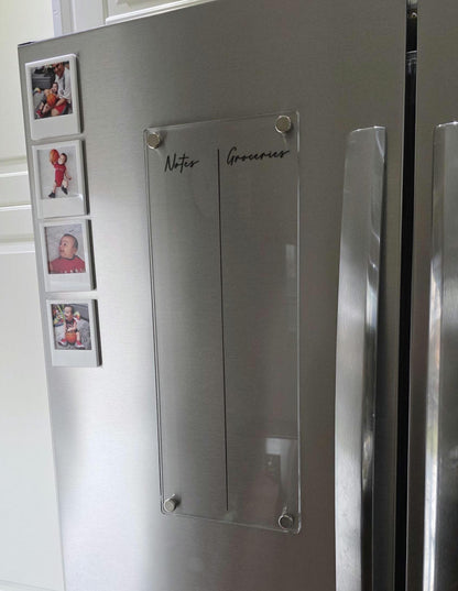 Fridge Planner | Groceries Erase Board | dry erase board | shopping list | office decor | house gift | Acrylic Notes | magnetic Planner