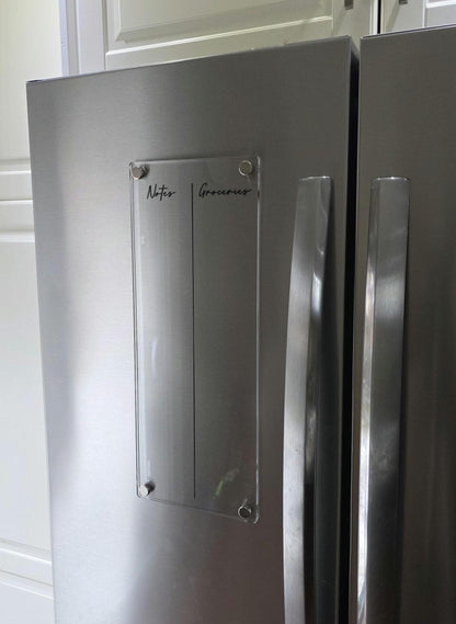 Fridge Planner | Groceries Erase Board | dry erase board | shopping list | office decor | house gift | Acrylic Notes | magnetic Planner