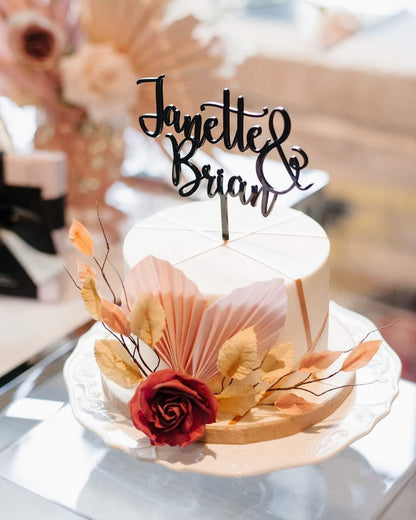 Personalized Name Cake Topper, Acrylic or Wood, Wedding & Bridal Shower