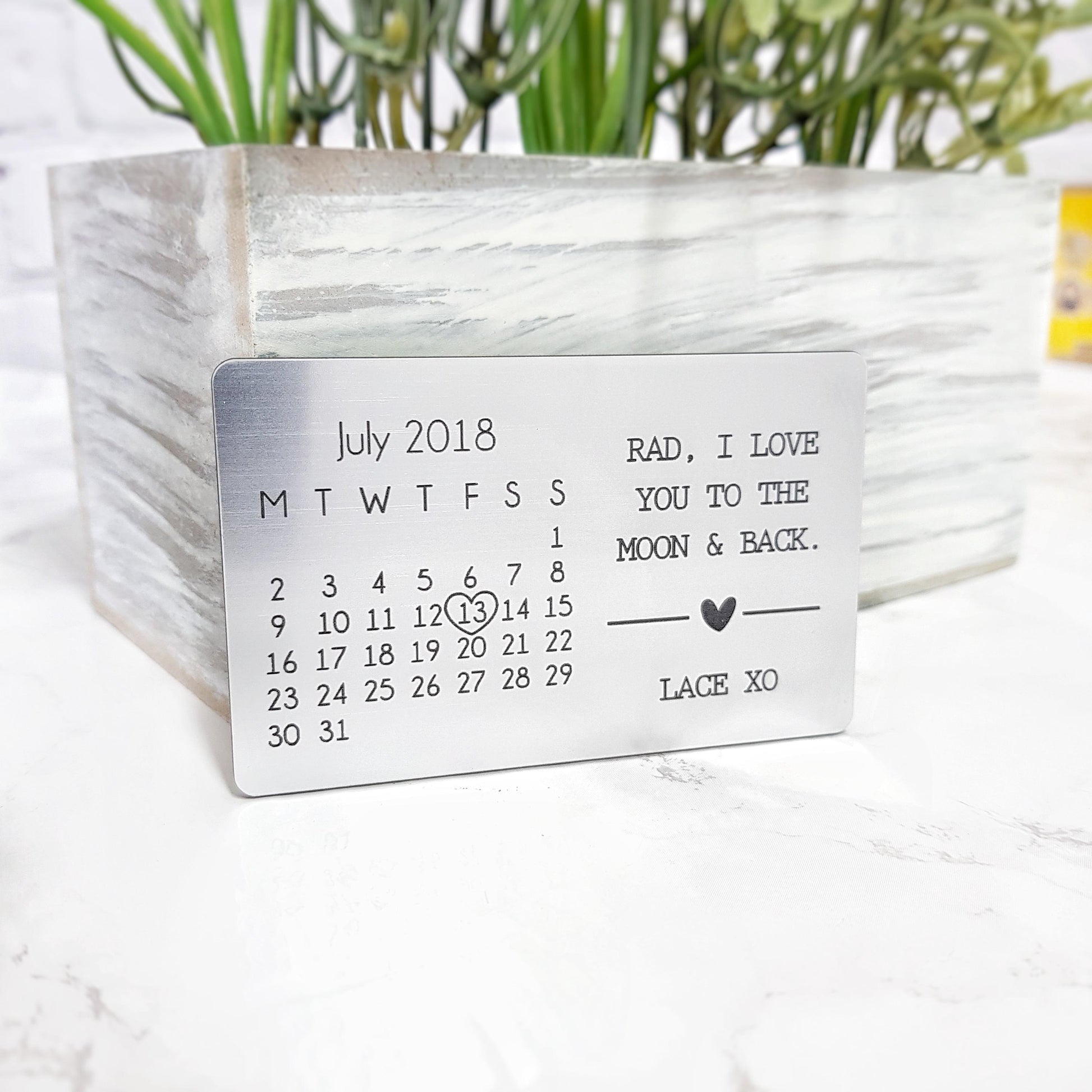 Personalized Wallet Insert Card, Anniversary Gift